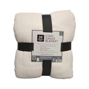 Member's Mark Cozy Lightweight & Breathable Gauze Blanket, 106" x 94" - White